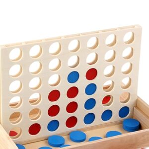 Kids Toddler 4 in a Row Wooden Board Game Fun Block Board Educational Toys Baby | Toys for Baby | Developmental Baby Toys